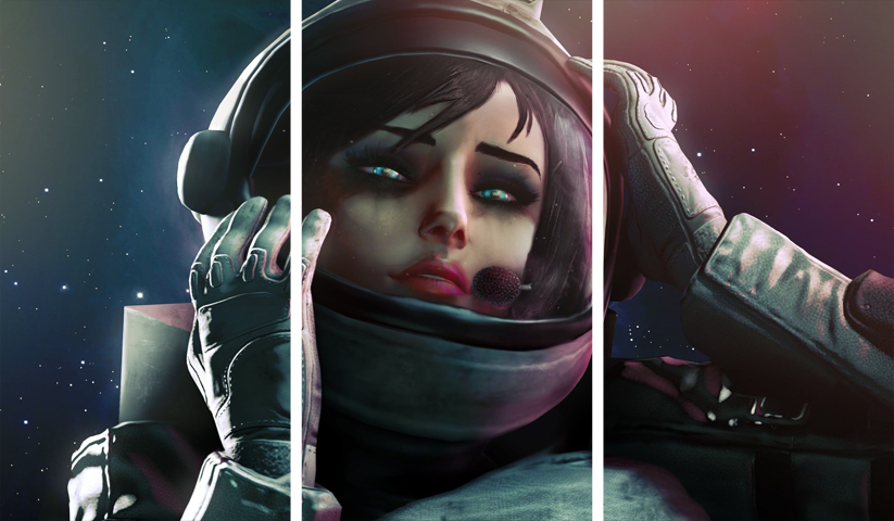 لوحة BioShock – ثلاثة قطع – برشة أحجام | ديكور دارك