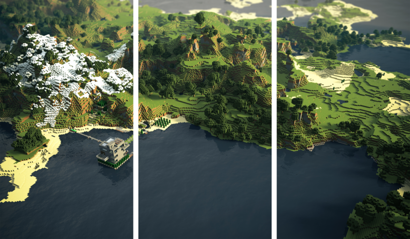 Minecraft – 3 Panels – Multiple Sizes | Home Decor