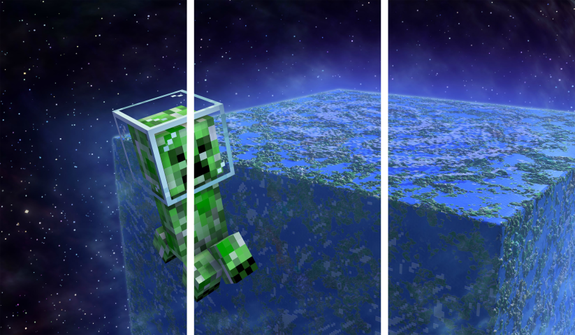 Minecraft – 3 Panels – Multiple Sizes | Home Decor