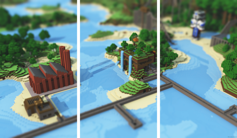 Minecraft – 3 Panels – Multiple Sizes | Home Decor