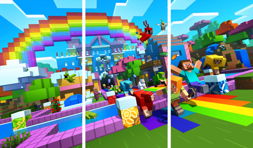 Minecraft – 3 Panels – Multiple Sizes | Home Decor