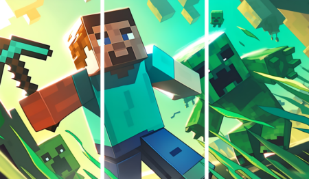 لوحة Minecraft – ثلاثة قطع – برشة أحجام | ديكور دارك