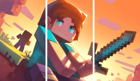 لوحة Minecraft – ثلاثة قطع – برشة أحجام | ديكور دارك