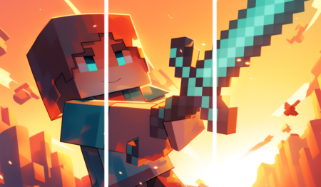 لوحة Minecraft – ثلاثة قطع – برشة أحجام | ديكور دارك