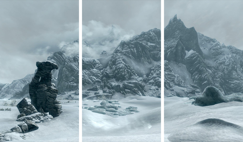 لوحة The Elder Scrolls V Skyrim – ثلاثة قطع – برشة أحجام | ديكور دارك