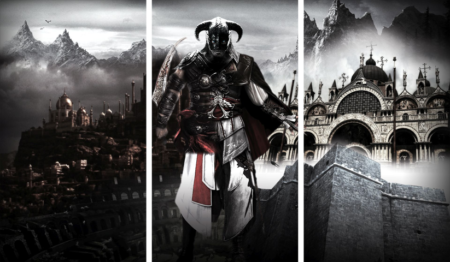 The Elder Scrolls V Skyrim – 3 Panels – Multiple Sizes | Home Decor