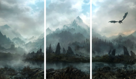 The Elder Scrolls V Skyrim – 3 Panels – Multiple Sizes | Home Decor