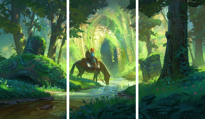 لوحة The Legend Of Zelda – ثلاثة قطع – برشة أحجام | ديكور دارك