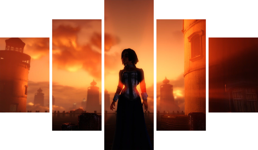 لوحة BioShock – خمسة قطع – برشة أحجام | ديكور دارك