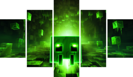 لوحة Minecraft – خمسة قطع – برشة أحجام | ديكور دارك