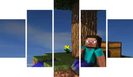 لوحة Minecraft – خمسة قطع – برشة أحجام | ديكور دارك