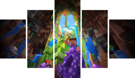 لوحة Minecraft – خمسة قطع – برشة أحجام | ديكور دارك