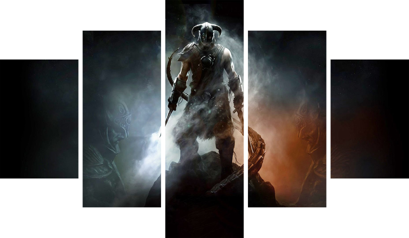 The Elder Scrolls V Skyrim – 5 Panneaux – Plusieurs Tailles | Décoration Maison
