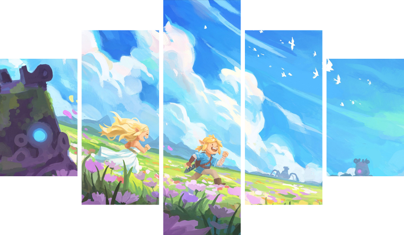 لوحة The Legend Of Zelda – خمسة قطع – برشة أحجام | ديكور دارك