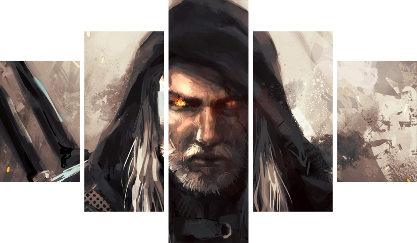 The Witcher – 5 Panels – Multiple Sizes | Home Decor