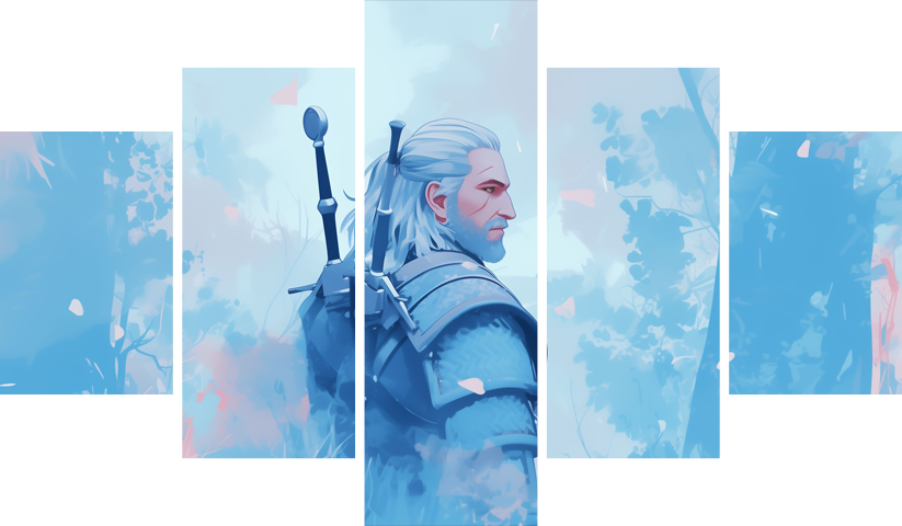 The Witcher – 5 Panels – Multiple Sizes | Home Decor