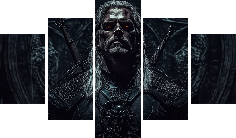 The Witcher – 5 Panels – Multiple Sizes | Home Decor