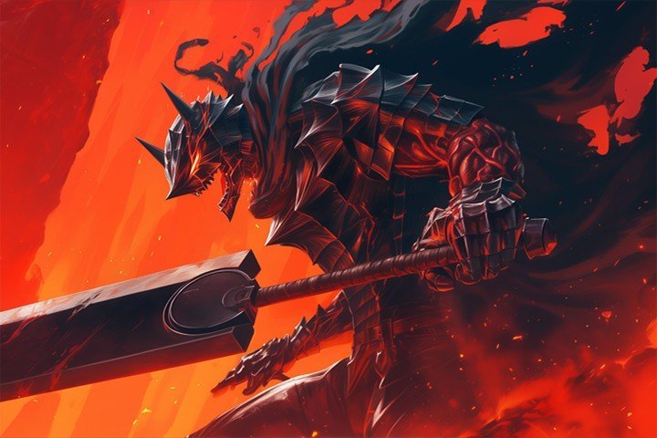 لوحة Berserk – قطعة واحدة – برشة أحجام | ديكور دارك