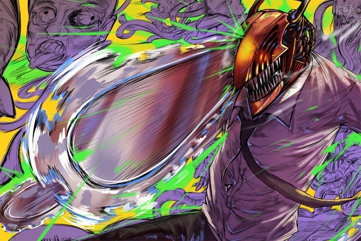 لوحة Chainsaw Man – قطعة واحدة – برشة أحجام | ديكور دارك