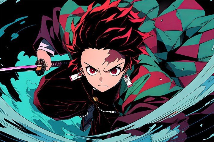 لوحة Demon Slayer – قطعة واحدة – برشة أحجام | ديكور دارك