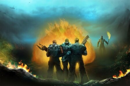 لوحة Gears of War – قطعة واحدة – برشة أحجام | ديكور دارك
