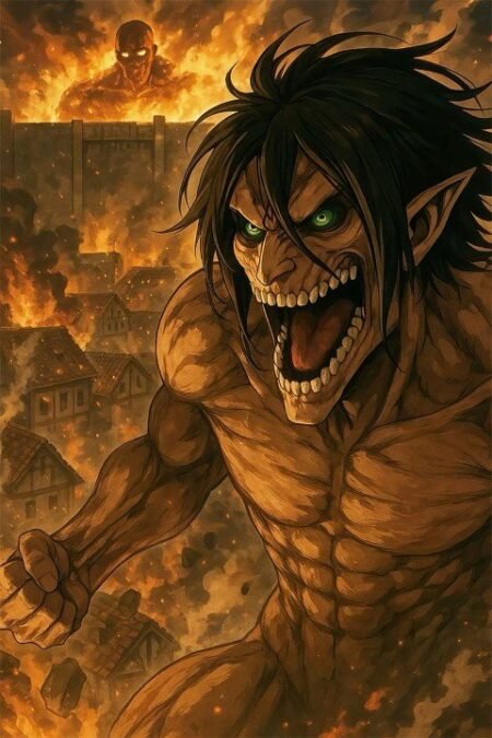 لوحة Attack on Titan – قطعة واحدة – برشة أحجام | ديكور دارك