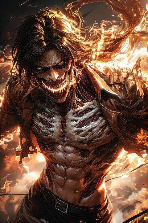 لوحة Attack on Titan – قطعة واحدة – برشة أحجام | ديكور دارك