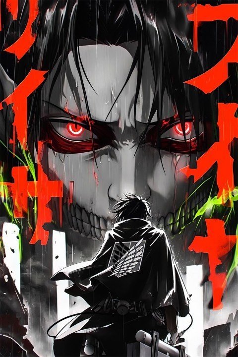 لوحة Attack on Titan – قطعة واحدة – برشة أحجام | ديكور دارك