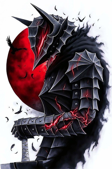 لوحة Berserk – قطعة واحدة – برشة أحجام | ديكور دارك