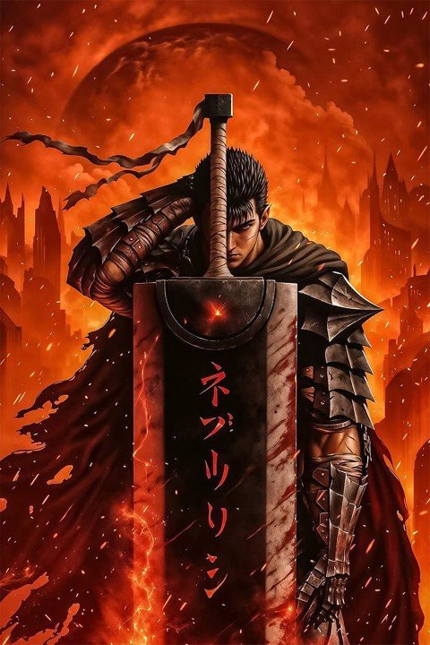 لوحة Berserk – قطعة واحدة – برشة أحجام | ديكور دارك