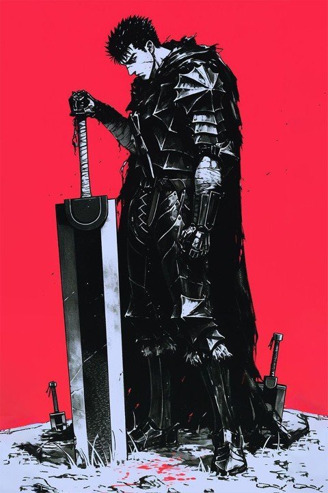 لوحة Berserk – قطعة واحدة – برشة أحجام | ديكور دارك