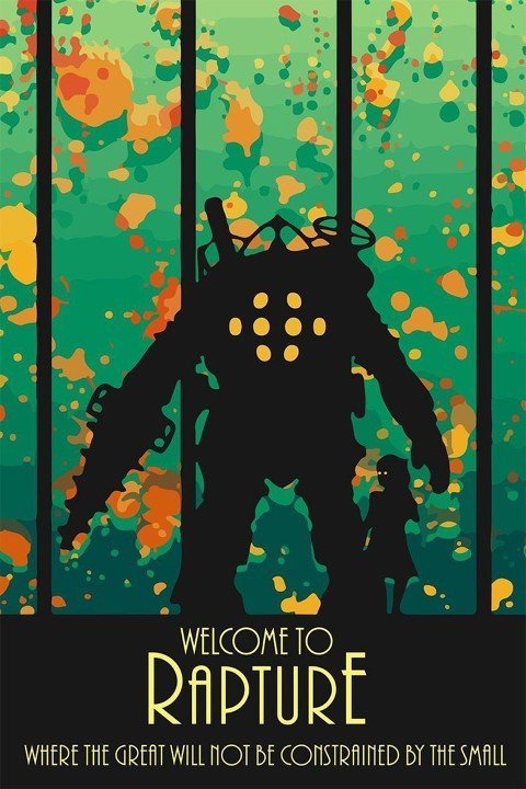 لوحة BioShock – قطعة واحدة – برشة أحجام | ديكور دارك