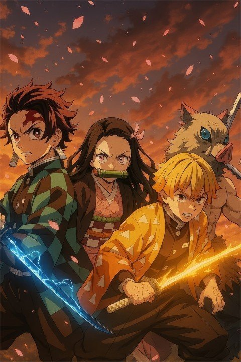 Demon Slayer – 1 Panneau – Plusieurs Tailles | Décoration Maison