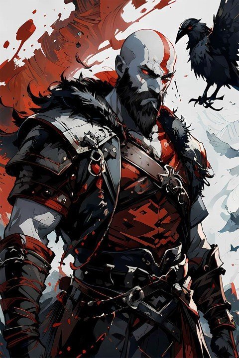 لوحة God of War – قطعة واحدة – برشة أحجام | ديكور دارك