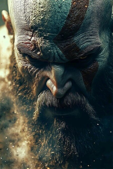 لوحة God of War – قطعة واحدة – برشة أحجام | ديكور دارك
