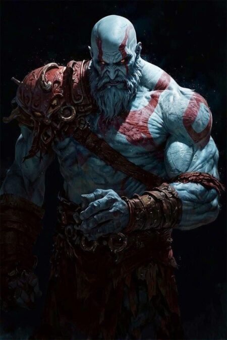 لوحة God of War – قطعة واحدة – برشة أحجام | ديكور دارك
