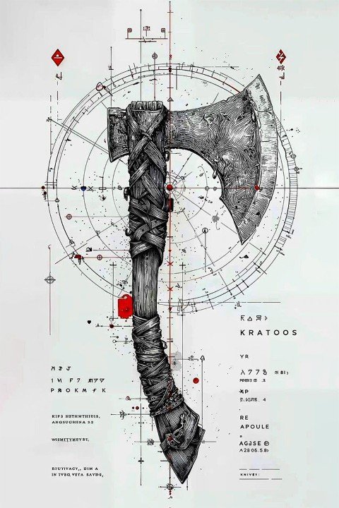 لوحة God of War – قطعة واحدة – برشة أحجام | ديكور دارك