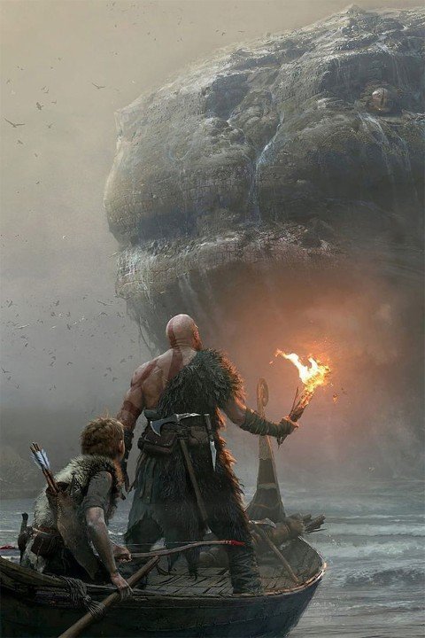 لوحة God of War – قطعة واحدة – برشة أحجام | ديكور دارك