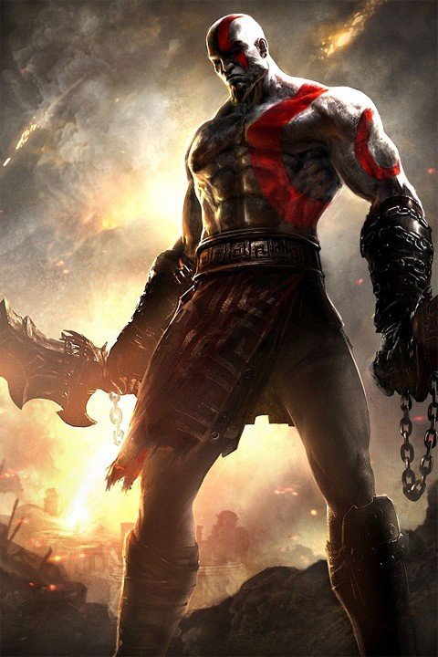 لوحة God of War – قطعة واحدة – برشة أحجام | ديكور دارك