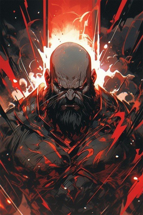 لوحة God of War – قطعة واحدة – برشة أحجام | ديكور دارك