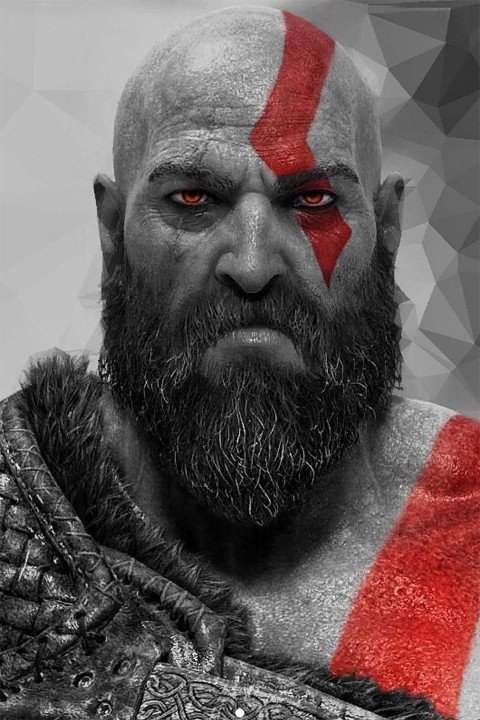 لوحة God of War – قطعة واحدة – برشة أحجام | ديكور دارك