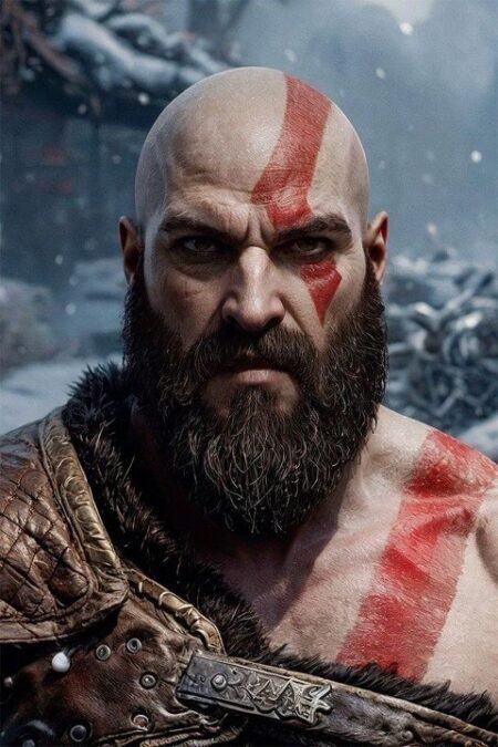 لوحة God of War – قطعة واحدة – برشة أحجام | ديكور دارك