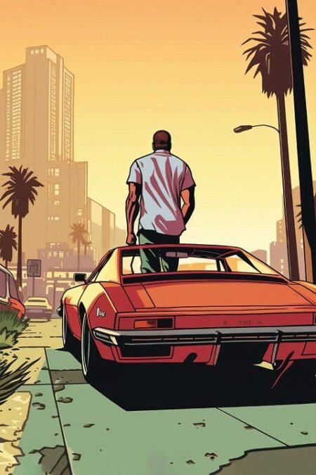 لوحة Grand Theft Auto vice city – قطعة واحدة – برشة أحجام | ديكور دارك