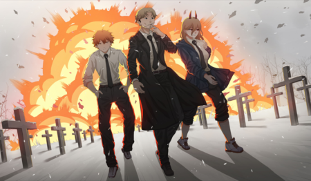 لوحة Chainsaw Man – قطعة واحدة – برشة أحجام | ديكور دارك