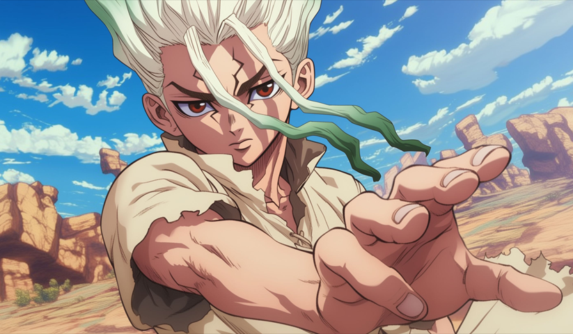 لوحة Dr Stone – قطعة واحدة – برشة أحجام | ديكور دارك