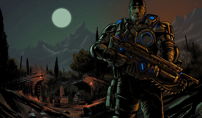 لوحة Gears of War – قطعة واحدة – برشة أحجام | ديكور دارك