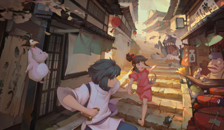 لوحة Spirited Away – قطعة واحدة – برشة أحجام | ديكور دارك