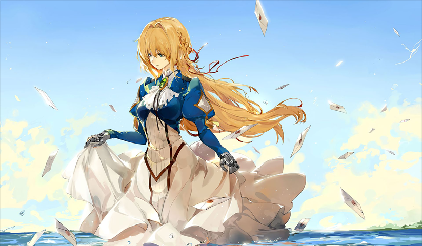 لوحة Violet Evergarden – قطعة واحدة – برشة أحجام | ديكور دارك