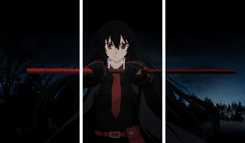 لوحة Akame ga Kill! – ثلاثة قطع – برشة أحجام | ديكور دارك