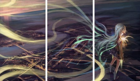 لوحة Angel Beats! – ثلاثة قطع – برشة أحجام | ديكور دارك